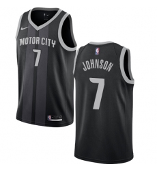 Men's Nike Detroit Pistons #7 Stanley Johnson Swingman Black NBA Jersey - City Edition
