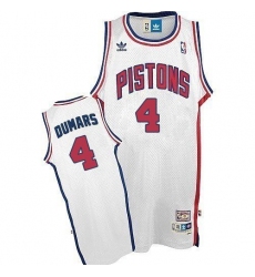 Men's Adidas Detroit Pistons #4 Joe Dumars Authentic White Throwback NBA Jersey
