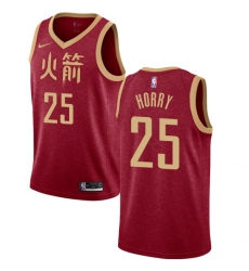 Men's Nike Houston Rockets #25 Robert Horry Swingman Red NBA Jersey - 2018 19 City Edition