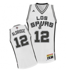 Men's Adidas San Antonio Spurs #12 LaMarcus Aldridge Swingman White Latin Nights NBA Jersey