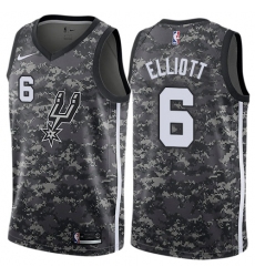 Men's Nike San Antonio Spurs #6 Sean Elliott Swingman Camo NBA Jersey - City Edition