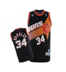 Men's Adidas Phoenix Suns #34 Charles Barkley Authentic Black Throwback NBA Jersey
