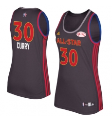 Women's Adidas Golden State Warriors #30 Stephen Curry Swingman Charcoal 2017 All Star NBA Jersey