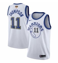 Men's Nike Golden State Warriors #11 Klay Thompson Swingman White Hardwood Classics 2018 NBA Finals Bound NBA Jersey