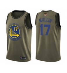 Men's Golden State Warriors #17 Chris Mullin Swingman Green Salute to Service 2019 Basketball Finals Bound Basketball Jersey