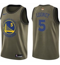 Youth Nike Golden State Warriors #5 Kevon Looney Swingman Green Salute to Service 2018 NBA Finals Bound NBA Jersey
