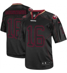 Men's Nike San Francisco 49ers #16 Joe Montana Elite Lights Out Black NFL Jersey