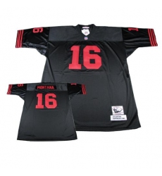 Mitchell and Ness San Francisco 49ers #16 Joe Montana Authentic Black Throwback NFL Jersey