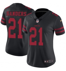 Women's Nike San Francisco 49ers #21 Deion Sanders Elite Black NFL Jersey