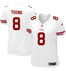 Women's Nike San Francisco 49ers #8 Steve Young Game White NFL Jersey
