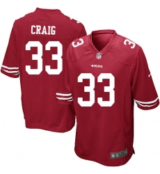Men's Nike San Francisco 49ers #33 Roger Craig Game Red Team Color NFL Jersey