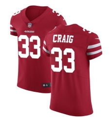 Men's Nike San Francisco 49ers #33 Roger Craig Red Team Color Vapor Untouchable Elite Player NFL Jersey