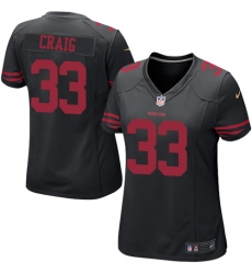 Women's Nike San Francisco 49ers #33 Roger Craig Game Black NFL Jersey