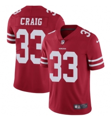 Youth Nike San Francisco 49ers #33 Roger Craig Elite Red Team Color NFL Jersey