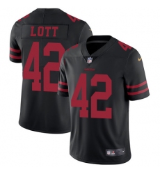 Youth Nike San Francisco 49ers #42 Ronnie Lott Elite Black NFL Jersey