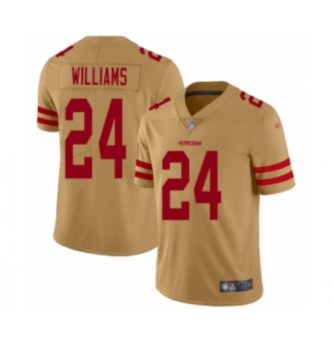Men's San Francisco 49ers #24 K'Waun Williams Limited Gold Inverted Legend Football Jersey
