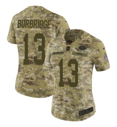 Women's Nike San Francisco 49ers #13 Aaron Burbridge Limited Camo 2018 Salute to Service NFL Jersey