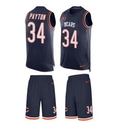 Men's Nike Chicago Bears #34 Walter Payton Limited Navy Blue Tank Top Suit NFL Jersey