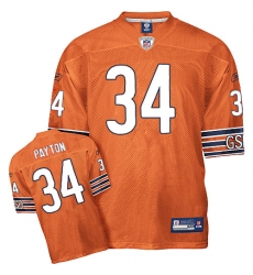 Reebok Chicago Bears #34 Walter Payton Orange Alternate Authentic Throwback NFL Jersey