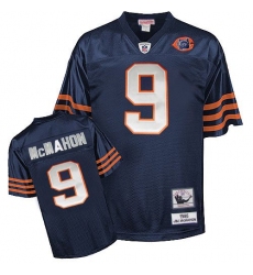 Mitchell and Ness Chicago Bears #9 Jim McMahon Blue Team Color Big Number with Bear Patch Authentic Throwback NFL Jersey