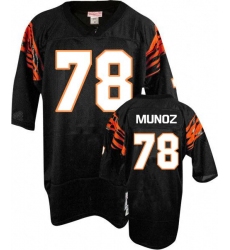 Mitchell and Ness Cincinnati Bengals #78 Anthony Munoz Black Authentic Throwback NFL Jersey