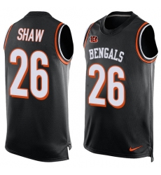 Men's Nike Cincinnati Bengals #26 Josh Shaw Limited Black Player Name & Number Tank Top NFL Jersey