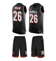 Men's Nike Cincinnati Bengals #26 Josh Shaw Limited Black Tank Top Suit NFL Jersey