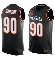 Men's Nike Cincinnati Bengals #90 Michael Johnson Limited Black Player Name & Number Tank Top NFL Jersey