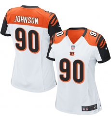 Women's Nike Cincinnati Bengals #90 Michael Johnson Game White NFL Jersey