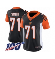 Women's Cincinnati Bengals #71 Andre Smith Black Team Color Vapor Untouchable Limited Player 100th Season Football Jersey