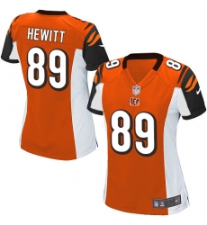 Women's Nike Cincinnati Bengals #89 Ryan Hewitt Game Orange Alternate NFL Jersey