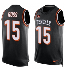 Men's Nike Cincinnati Bengals #15 John Ross Limited Black Player Name & Number Tank Top NFL Jersey
