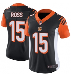 Women's Nike Cincinnati Bengals #15 John Ross Elite Black Team Color NFL Jersey