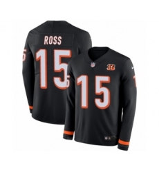 Youth Nike Cincinnati Bengals #15 John Ross Limited Black Therma Long Sleeve NFL Jersey