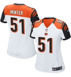 Women's Nike Cincinnati Bengals #51 Kevin Minter Game White NFL Jersey