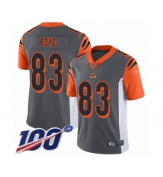 Men's Cincinnati Bengals #83 Tyler Boyd Limited Silver Inverted Legend 100th Season Football Jersey