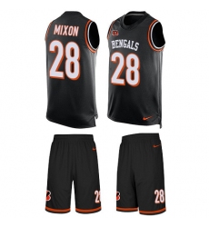 Men's Nike Cincinnati Bengals #28 Joe Mixon Limited Black Tank Top Suit NFL Jersey