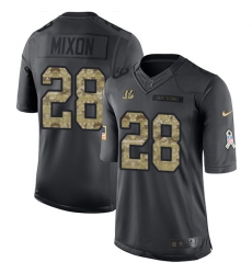 Youth Nike Cincinnati Bengals #28 Joe Mixon Limited Black 2016 Salute to Service NFL Jersey