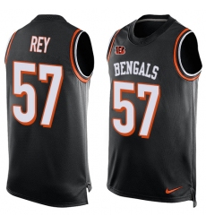 Men's Nike Cincinnati Bengals #57 Vincent Rey Limited Black Player Name & Number Tank Top NFL Jersey
