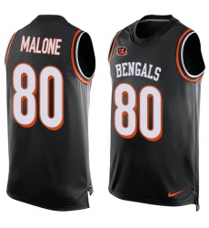 Men's Nike Cincinnati Bengals #80 Josh Malone Limited Black Player Name & Number Tank Top NFL Jersey