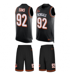 Men's Nike Cincinnati Bengals #92 Pat Sims Limited Black Tank Top Suit NFL Jersey