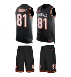 Men's Nike Cincinnati Bengals #81 Tyler Kroft Limited Black Tank Top Suit NFL Jersey