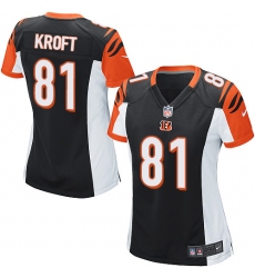 Women's Nike Cincinnati Bengals #81 Tyler Kroft Game Black Team Color NFL Jersey