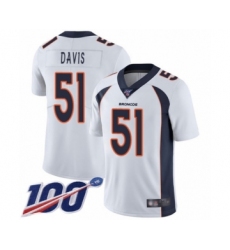 Men's Denver Broncos #51 Todd Davis White Vapor Untouchable Limited Player 100th Season Football Jersey