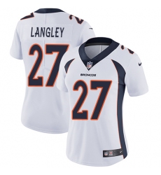 Women's Nike Denver Broncos #27 Brendan Langley White Vapor Untouchable Limited Player NFL Jersey