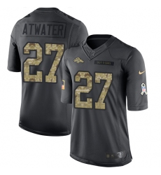Men's Nike Denver Broncos #27 Steve Atwater Limited Black 2016 Salute to Service NFL Jersey