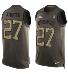 Men's Nike Denver Broncos #27 Steve Atwater Limited Green Salute to Service Tank Top NFL Jersey