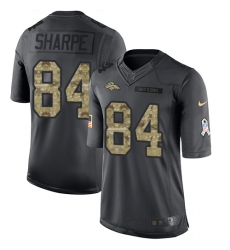 Youth Nike Denver Broncos #84 Shannon Sharpe Limited Black 2016 Salute to Service NFL Jersey