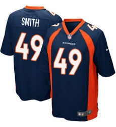 Men's Nike Denver Broncos #49 Dennis Smith Game Navy Blue Alternate NFL Jersey