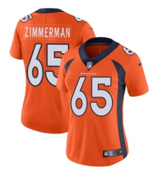 Women's Nike Denver Broncos #65 Gary Zimmerman Elite Orange Team Color NFL Jersey